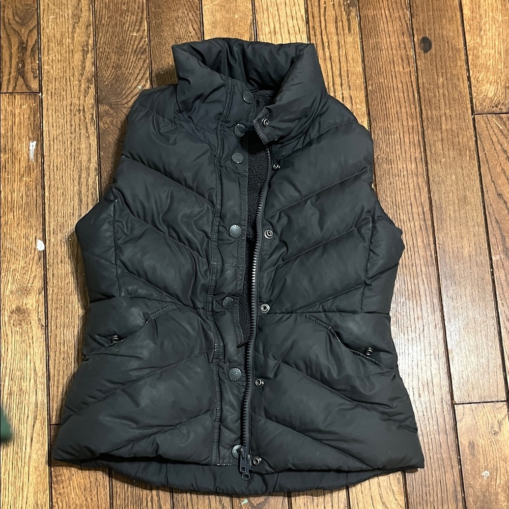 J. Crew Black Quilted Puffer Vest